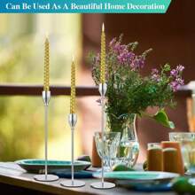 European-Style Electroplated Metal Candle Holder Set (3/6-Piece Combo) - Christmas Romantic Table Centerpiece For Candlelight Dinners, Wedding Decor & Elegant Home Ornament