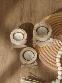 1/3pcs Wooden Tea Light Candle Holders, Wooden Offering Tea Light Holders, Suitable For Wedding Birthday Centerpieces, Suitable For Tabletop Flower Pots, Suitable For Rustic Centerpieces Home Decor (Candles Not Included) Gifts Graduation