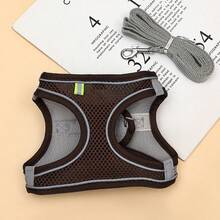 Peitoral para cães pequenos, peitoral de malha respirável, arreios acolchoados macios e refletivos para cães de pequeno porte para passear