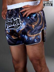 Anotherboxer Men's Muay Thai Shorts, Breathable MMA Fighting Shorts, Premium Training Martial Arts Shorts - Black - View 4