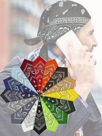 Paquete de 12/6/1 Bandanas - Multicolor unisex aptas para hip-hop, exteriores, equitación, senderismo, pesca, protección contra el viento y el sol - Fibra de poliéster, estilo deportivo, lavado a mano o limpieza en seco