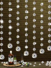 1Pack Disco Party Decorations Mini Disco Ball Hanging Silver Reflective Mirror Ball For 70s, 80s, Hippie Bachelorette, Birthday, Wedding, Party Backdrop Supplies, Home Decor, Room Decor, And Fall Decorations