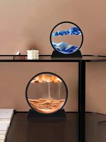 1pc Round Shape Liquid Art, Witnessing The Flow Of Time, Creative Fine Art Gift, Home/Office/Living Room/Bedroom Decor, Suitable For Valentine's Day, Birthday, Housewarming, Wedding, Party, Unique Holiday Gift For Families And Friends