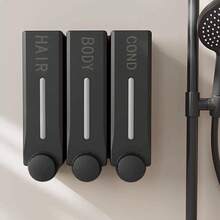 300毫升壁挂式液体皂液器，手动皂液器，适用于洗发水、沐浴露、液体皂、浴室容器，适用于酒店、厨房、浴室存储和组织，返校浴室配件