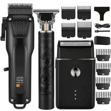 4pcs Men's Hair Clipper Set - Professional USB Rechargeable Grooming Kit With Nose Trimmer, Electric Shaver, Detail Trimmer, Ideal Father's Day Gift, All Support USB Charging, Equipped With Limit Combs, Valentine's Day Gift