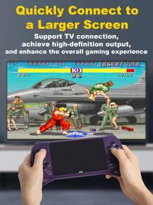1pc Multi-Functional Game Handheld Built-In 7000 Retro Single-Player Games 10 Emulators GBA/FC Comes With A Large 5.1-Inch IPS HD Screen Support Connecting TV PSP Horizontal Arcade Adult Handheld Handheld Game Console Support Game Archive E-Book Recording Picture Music Video Gift For Husband Boyfriend Holiday Or Birthday Gift