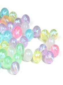 50pcs Mermaid Style Acrylic Decorative Beads, 8mm Rainbow Glitter Beads, Suitable For DIY Jewelry Making Necklaces, Bracelets, Earrings, Handmade Accessories And Unique Gifts