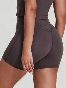 MASKERT "Yoga Shorts" Women's High-Waisted Peach Lifting & Squat-Proof 3/4 Tight Workout Shorts For Running/Gym