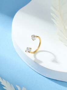 立方氧化锆不锈钢鼻环，18G U 型枢轴耳钉，男女皆宜，百搭精致的生日礼物 - 愛心-圓鋯 - 查看 4