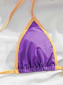 Women's New European Style Separates Bikini Set - Purple - View 4