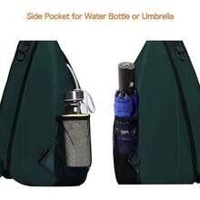 MOSISO Sling Mochila, Multiusos Crossbody Bolso Bandolera Mochila de Senderismo de Viaje - Verde Pavo Real - Ver 4