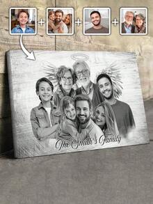 1 Estilo - Agrega a un ser querido fallecido a la foto, Agrega a una persona fallecida a la imagen, Retrato familiar personalizado a partir de una foto, Combina fotos, Regalo conmemorativo personalizado - Como se muestra - Ver 14