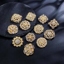 36pcs Metal Embedded Crystal Rhinestone Gold/Silver Delicate Small Pins, Women Clothing Invisible Brooch, Suitable For DIY Wedding Bouquet, Christmas Gift - Small Brooch - View 9