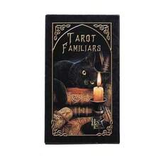 Mysterious Black Cat Tarot Card, Animal Companion - Black Cat, Candle, Ancient Book Elements, Full Of Fantasy And Magic, Beginners, Cat Lovers, Magic Performers Props, Halloween Special Card - Black - View 1