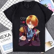 Women T Shirt Oshi No Ko Japan Anime Style Cute Ai Ruby And Aqua T-Shirt Aesthetic Graphic Tee Kawaii Female Casual Clothes Y2k4 - Black - View 1