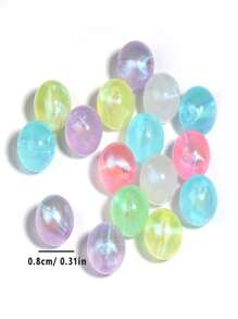 50pcs Mermaid Style Acrylic Decorative Beads, 8mm Rainbow Glitter Beads, Suitable For DIY Jewelry Making Necklaces, Bracelets, Earrings, Handmade Accessories And Unique Gifts