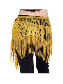 1件装新款流苏肚皮舞练功服彩色亮片流苏腰链舞蹈用臀巾腰链拉丁舞腰巾(产品外包装随机发货)产品颜色随机发货 - 彩色 - 查看 2