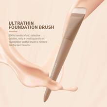 Docolor Flat Foundation Brush And Makeup Spatula Set, Thin Liquid Foundation Brushes Dual Edged Spatula Brush Makeup Korean Foundation Brush For Blending, Cream, Thin Makeup Brush &Make Up Spatula - 卡其色 - 查看 4