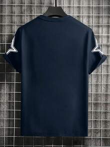 Teen Boys' Sports Number 23 English Graphic Casual Round Neck Short Sleeve T-Shirt, Suitable For Street, Outdoor, Campus, Daily Versatile & Comfortable Wear - Royal Blue - View 3