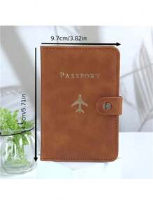 Multi-Card PU Passport Holder - Snap Closure, Faux Leather Lining, Airplane Pattern Passport Case, Minimalist Travel Accessory - Convenient Document Storage And Travel Items, Holiday Supplies Travel Stuff Travel Organiser Travel Items Travel Wallet Passport Holder Passport Wallet Beach Vacation Bag Summer Christmas Vacation