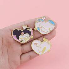 Sanrio 6pcs/Set Cute Enamel Pin Lapel Pins Badges On Backpack Women's Brooch Clothes Gift Jewelry Fashion Accessories