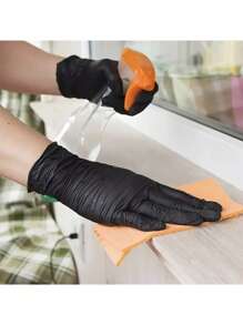 100-Piece Black Disposable Nitrile Gloves For Painting.Crafts, Cleaning & Food Handling, Beauty & Nail Care -Home Cleaning Essentials(No Box), Home Cleaning, Kitchen Cleaning, Party Cleaning