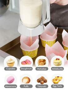 1 pièce Distributeur de pâte à crêpes avec étiquette de mesure, outil de cuisson pour des crêpes, muffins, gaufres et gâteaux parfaits