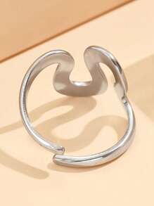 Anéis banhados a ouro em formato de cobra para mulheres, anel de personalidade oval oco de aço inoxidável, joia feminina de luxo à prova d'água, novos anéis abertos de metal exagerado irregulares e femininos, elegante anel de pérola falsa barroca, acessórios de joia