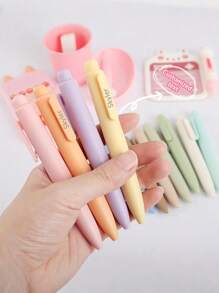 Customized Cute Pen, Mini Adorable Pen, Macaron Push-Button Portable Pocket Ballpoint Pen, Short Quick-Drying Ink Pen School Supplies,Back To School