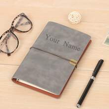 1PC Custom Name Notebooks, Personalized Leather Journal For Office Staff Businessman Students College Graduation, 2025 Grade Back To School Teacher's Day Gifts For Her/Him With Laser Name Customization