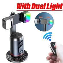 5-in-1 Mit Dual-Licht Selfie-Stick Gimbal mit 360°-Rotation Stabilisator für Smartphone mit Bluetooth-Fernbedienung, intelligenter KI-Verfolgung, Verwacklungsausgleich, Schwenk-Neige-Stativ