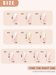 24pcs Long Square French Press On Nails | 3D Colorful Floral & Rhinestone Design | Sparkling Gem Full Cover Set Glue & File | Elegant False Nails For Women Daily Party