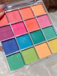 16Grids Colorful Neon Nail Art Powder,Fluorescent Nail Glitter Pigment Dust For Vibrant Pink, Yellow & Green Ombre Designs For Nail Art Design Decorations Accessories,Women's Nail Salon Supplies - Apricot - View 7