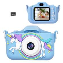 Kinder Selfie-Kamera, 1080P HD Digitalkamera mit Schutzhülle, perfekt für Familientreffen, Partys und Reisen, Weihnachts- und Kindertags-Geburtstagsgeschenk für Jungen und Mädchen im Alter von 3-12 Jahren (mit 32 GB Karte)