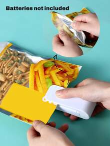 Sellador de calor portátil y mini para bolsas de alimentos, selladora de vacío para bolsas de plástico, máquina selladora de bolsas de aperitivos, kit de sellado de tubos de plástico - Cierre térmico de bolsas de plástico para mantener la frescura - Accesorio de cocina fácil de usar (Baterías no incluidas)