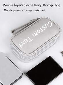 1pc Personalized Customized Digital Storage Bag USB Data Cable Organizer Mobile Power Travel Kit Box Electronic Accessories Portable Charger Box School University Earphone Box Cable Bag Electronic Bag Mobile Power Charger Suitcase Cable Sorting Box Luggage Bag Cable Bag Electronic Data Cable Bag Bedside Storage Travel Airport Female Men Waterproof Lightweight Large Capacity Portable Accessories