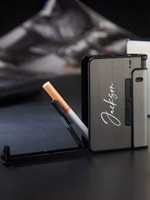 1 szt. Spersonalizowany grawer laserowy na papierosy, papierośnica prezent dla palacza, spersonalizowane pudełko na papierosy, metalowe etui na papierosy, prezent dla niego, prezent na dzień ojca, trwały, kolorowy, uroczy, uroczy, zabawny, kawaii, Y2K, stylowy, unisex, codzienny, niestandardowy, spersonalizowany, wyjątkowy, spersonalizowany, idealny prezent dla niego, idealny prezent dla niej, dla chłopaka, dziewczyny, rodziny, przyjaciół, akcesoriów odzieżowych, szykowna jesień, praktyczny szyk