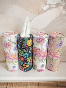 汽车纸巾盒，圆形花朵旅行纸巾架，圆柱形纸巾筒，适用于汽车杯架、家庭浴室办公室、春花汽车纸巾、带面巾的圆形汽车纸巾架，适用于婚礼、生日、派对、汽车杯架、旅行者架、圆柱形散装花杯架、面巾纸、旅行补充品、汽车餐巾盒、圆形容器、纸巾盒架、餐巾架、节日家庭聚会、厨房餐桌装饰 - 彩色 - 查看 24