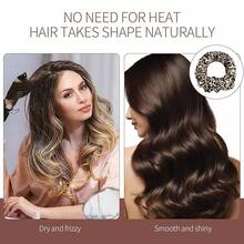 Leopard Heatless Hair Curler To Sleep In With Sleep Bonnet – Soft No Heat Curlers For Women, Comfortable Overnight Rollers For Effortless Heatless Curls Overnight-Good - Brown - View 3