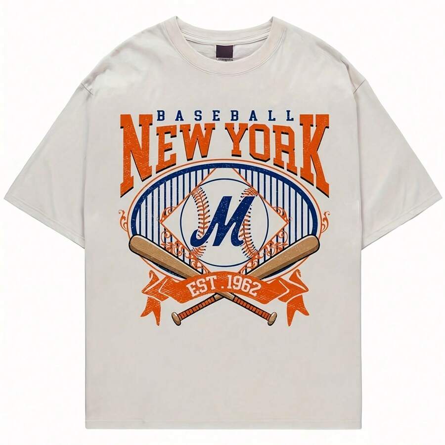 New York Vintage 90s Baseball Shirt, New York Baseball Team Retro Shirt, Mets Baseball Game Day Shirt, Mets Fans 1425MD8220G Classic Pure Cotton T-Shirt - The Perfect Blend Of Casual And Act, I For Everyday Wear And The Gym, A Warm Gift For Your HusbandWifetops For Wo, Clothes Wo,Vintage,Vintage Clothes Wo,Cotton,Summer Clothes Wo,Summer Tops Wo, Mujer, For Wo,Cute,Goth,Inawly,Red White And Blue,Camia,Ry,Ing,Graphics Woman T Shirts,Retro,Embroidered,Casual,Tops,Graphic S,Graphic S Wo,Musera,Beach,S - 白色 - 查看 1