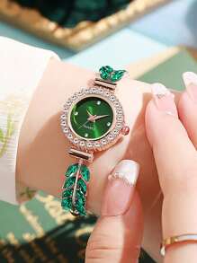 1/6pcs Simple & Casual Fashionable Women's Watch,Round Dial Pointer Quartz Watch A Gift For A Lady As A Gift For Students Returning To School