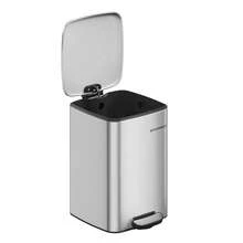 SONGMICS Kitchen Trash Can, 5.2-Gallon (20 L) Trash Bin, Stainless Steel Garbage Can, With Inner Bucket, Soft Close And Stays Open - Silver - View 2