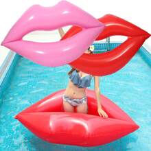 1 pezzo Anello gonfiabile a forma di labbra e cuore, sedile con schienale, accessorio per feste in piscina estive, regalo estivo adatto per bar in piscina, feste di influencer, feste in piscina, feste per single, feste di San Valentino, giocattolo per feste in piscina di bar (rosso, rosa), regalo di San Valentino, regalo di compleanno, galleggiante per piscina estiva