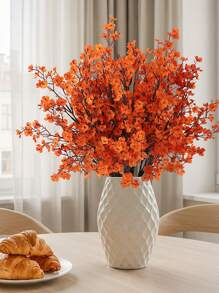 10/6PCS Artificial Autumn Baby's Breath Flower Bouquets. Modern-Style Artificial Flower Bundles Suitable For Autumn Home Decor, Fake Plants, Fall Decorations, Room Decor, Desk Decor, Bedroom Decor, Garden Decor, And Indoor Decoration Items.