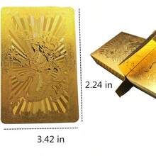 Matte Gold Dragon PVC Playing Cards, Durable Hardened Poker Card Set, Universal Playing Cards Suitable For Valentine's Day, Thanksgiving, Christmas, Halloween, New Year Celebrations - Multicolor - View 8