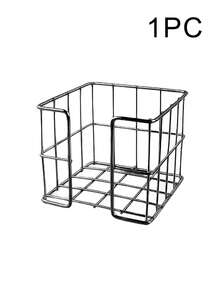 1 件装镂空金属方形桌面收纳盒，开口舒适 - 为家庭办公室抽屉、桌面创建隔板 - 可容纳笔、回形针、便利贴、笔记本和其他办公配件 返校