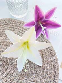 2 PCs Lily Flower Hair Clips Set, Bohemian Style Minimalist Fashion Resin Material Gradient Large Lily Flower Hair Clips, Suitable For Commuting, Travel, Daily Outfit Matching, Side Clip Hair Styling Accessories, Summer Accessories, Claw Clips, Hair Slide, Hair Claws, School Stuff