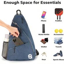 A11N SPORTS Pickleball Bag Reversible Crossbody Sling Bag Backpack For Women Men - Navy - View 5