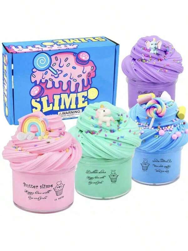 1 Set Jumbo Butter Slime Kit Includes 100ml Watermelon Butter Slime, [Random Stickers] Lollipop Charm, Fruit Candy Accessories - Stress Relief Toy, Fragrant & Fluffy Slime Set For Kids, Perfect Christmas, Party, Back To School Gift For Boys & Girls