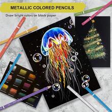 72 lápices de colores metálicos para colorear para adultos, lápices de colores suaves a base de aceite con colores vibrantes, ideales para artistas que dibujan, mezclan y dibujan. - 72 colores - Ver 6